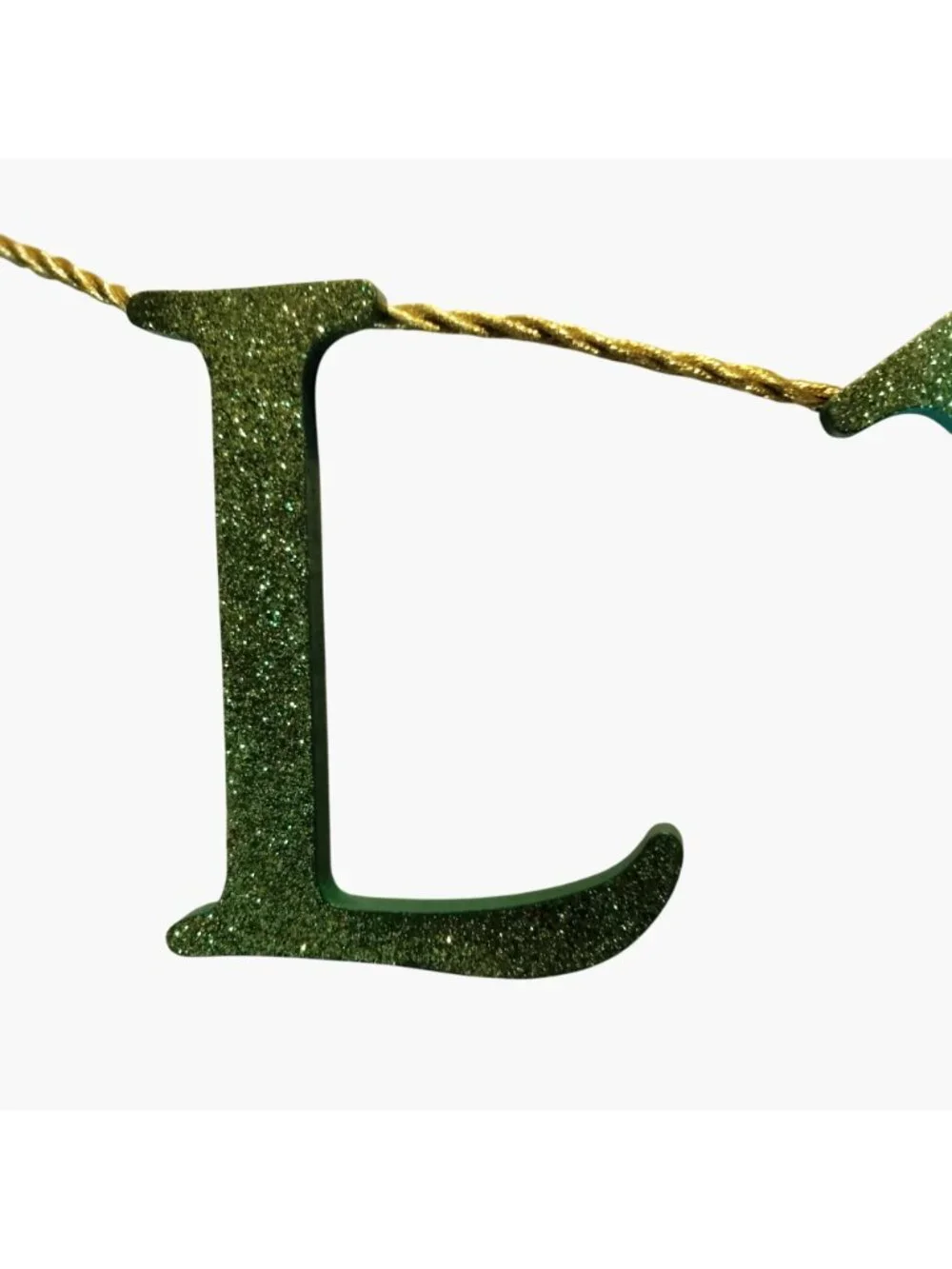 Lucky St Patricks Day Garland 38 In Green Glitter Shamrocks Luck of Irish